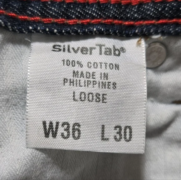 VTG Levi's Silvertab Loose Jeans Mens Sz 36x30(29) Baggy Dark Wash Hip Hop Y2K - Picture 8 of 12